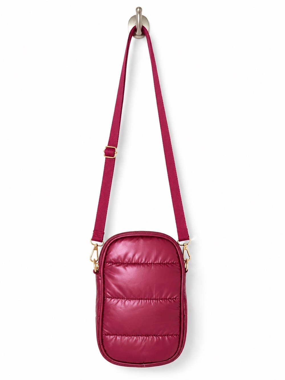 Raspberry Puffer Crossbody Bag - Picture 1 of 5
